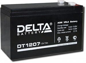 Delta DT 1207, аккумулятор 12 В, 7 Ач