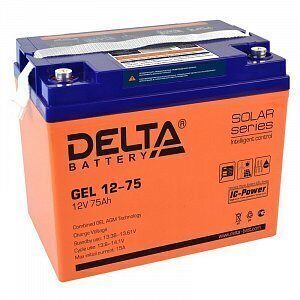 Delta GEL 12-75, аккумулятор 12 В, 75 Ач