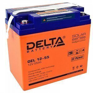 Delta GEL 12-55, аккумулятор 12 В, 55 Ач