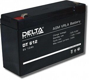 Delta DT 612, аккумулятор 6 В, 12 Ач